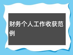 財(cái)務(wù)個(gè)人工作收獲范例