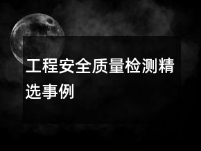 工程安全質(zhì)量檢測(cè)精選事例