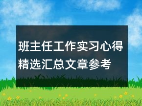 班主任工作實(shí)習(xí)心得精選匯總文章參考