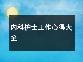內科護士工作心得大全