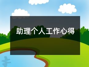 助理個(gè)人工作心得