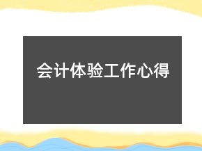會計體驗工作心得