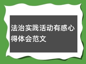 法治實踐活動有感心得體會范文