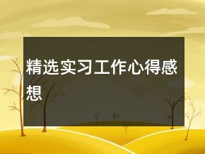 精選實(shí)習(xí)工作心得感想