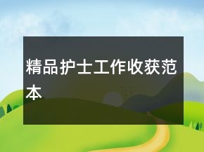 精品護士工作收獲范本