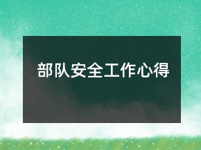 部隊(duì)安全工作心得