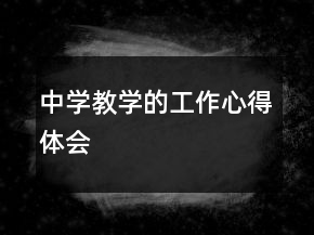 中學(xué)教學(xué)的工作心得體會(huì)
