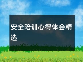 安全陪訓(xùn)心得體會(huì)精選