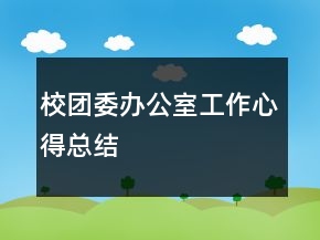 校團(tuán)委辦公室工作心得總結(jié)