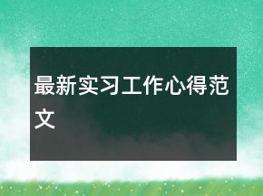 最新實(shí)習(xí)工作心得范文