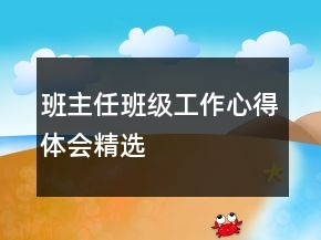 班主任班級工作心得體會精選