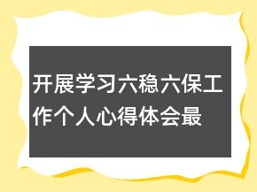 開展學習六穩(wěn)六保工作個人心得體會最新精選
