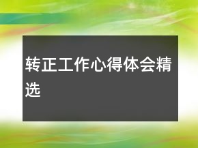 轉(zhuǎn)正工作心得體會精選