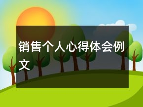 銷售個(gè)人心得體會(huì)例文