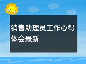 銷售助理員工作心得體會(huì)最新