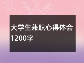 大學(xué)生兼職心得體會1200字