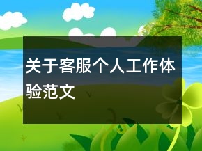 關(guān)于客服個(gè)人工作體驗(yàn)范文