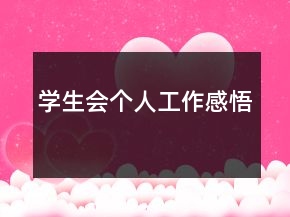 學(xué)生會(huì)個(gè)人工作感悟