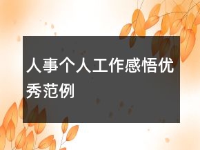 人事個人工作感悟優(yōu)秀范例