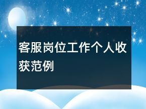客服崗位工作個人收獲范例