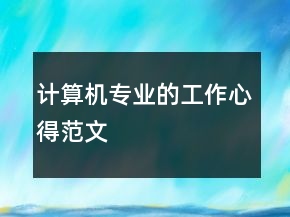 計(jì)算機(jī)專(zhuān)業(yè)的工作心得范文