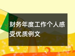 財(cái)務(wù)年度工作個(gè)人感受優(yōu)質(zhì)例文