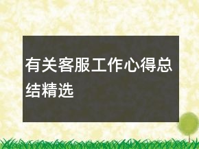 有關(guān)客服工作心得總結(jié)精選