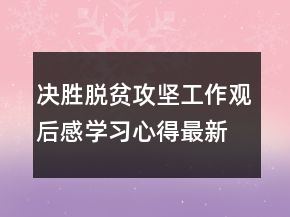 決勝脫貧攻堅工作觀后感學(xué)習(xí)心得最新