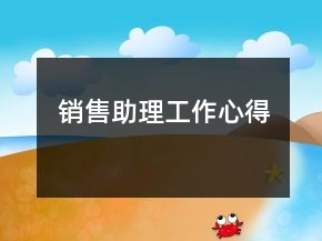 銷售助理工作心得
