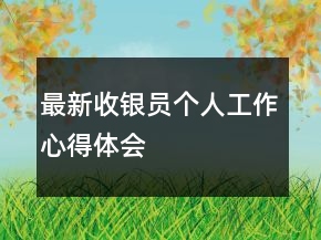 最新收銀員個人工作心得體會