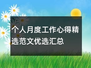 個(gè)人月度工作心得精選范文優(yōu)選匯總