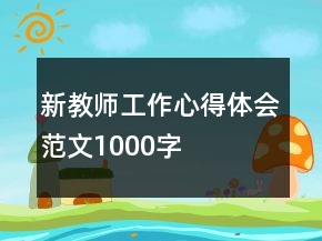 新教師工作心得體會范文1000字