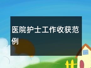 醫(yī)院護(hù)士工作收獲范例