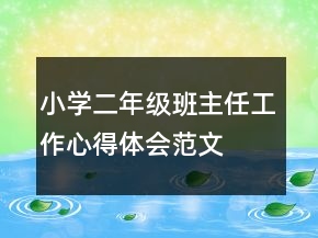 小學(xué)二年級班主任工作心得體會范文