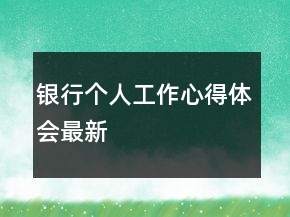 銀行個(gè)人工作心得體會(huì)最新