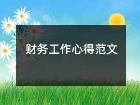 財務工作心得范文