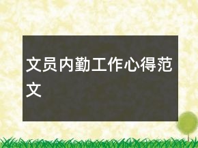 文員內(nèi)勤工作心得范文