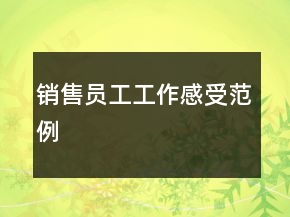 銷售員工工作感受范例