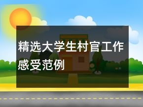 精選大學(xué)生村官工作感受范例
