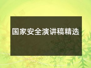 國(guó)家安全演講稿精選
