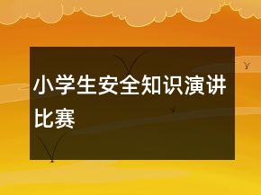 小學(xué)生安全知識(shí)演講比賽