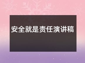 安全就是責(zé)任演講稿