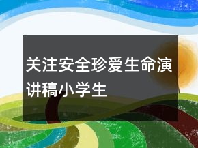 關(guān)注安全珍愛(ài)生命演講稿小學(xué)生