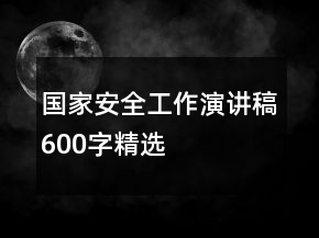 國家安全工作演講稿600字精選