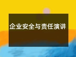 企業(yè)安全與責任演講