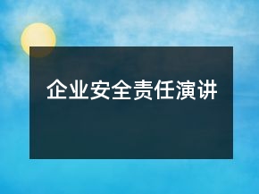 企業(yè)安全責任演講