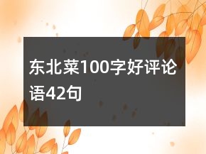 東北菜100字好評論語42句