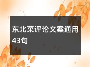 東北菜評(píng)論文案通用43句