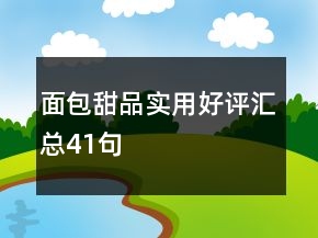 面包甜品實用好評匯總41句