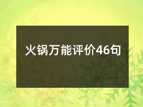 火鍋萬能評(píng)價(jià)46句